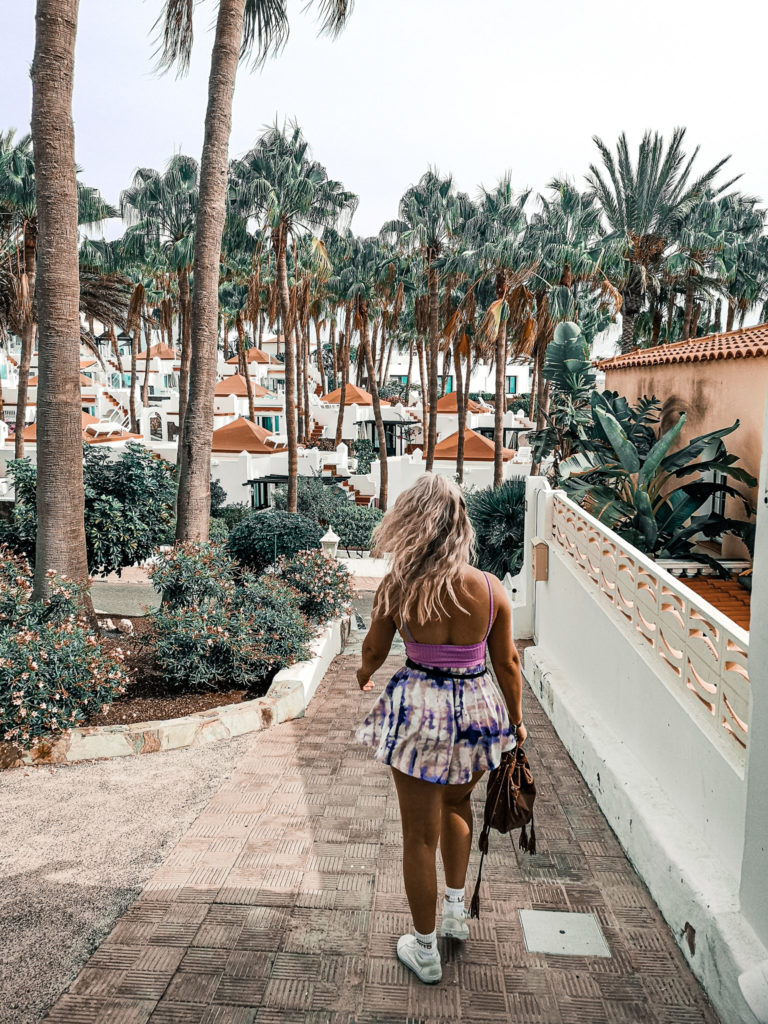 The palm lined streets of Costa Calma in Fuerteventura.