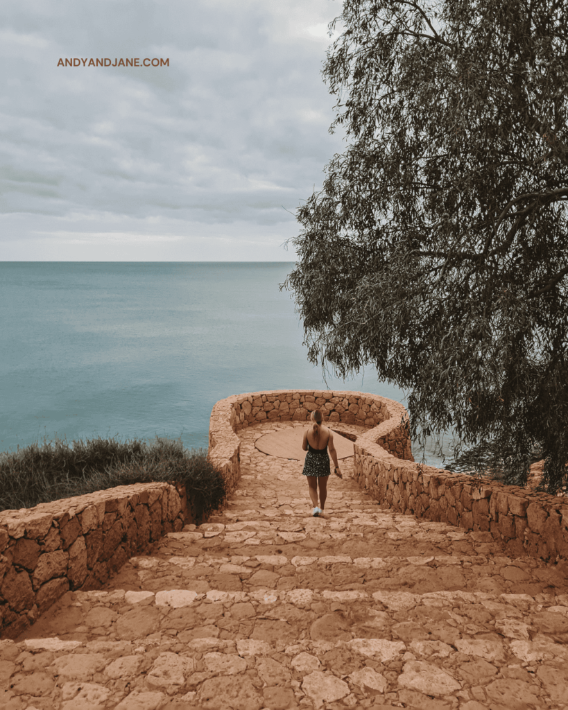 Jane walking down Mirador Atlantico in Costa Calma