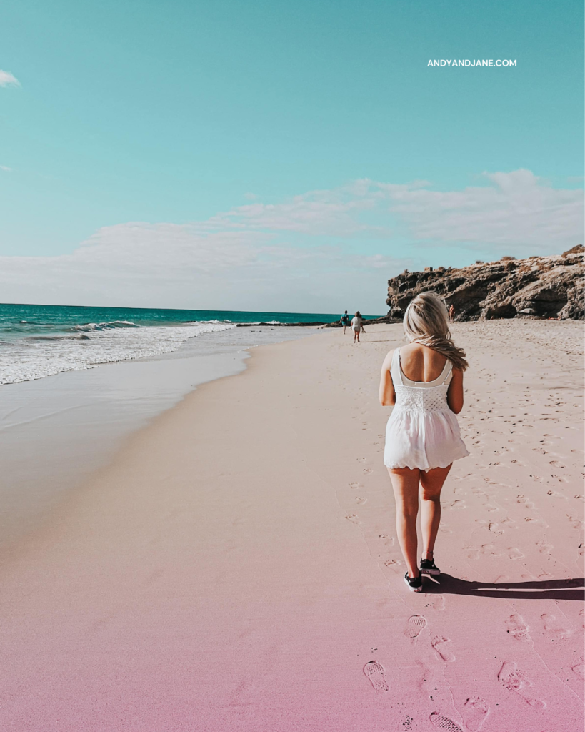 Walking along Playa Esmeralda Norte