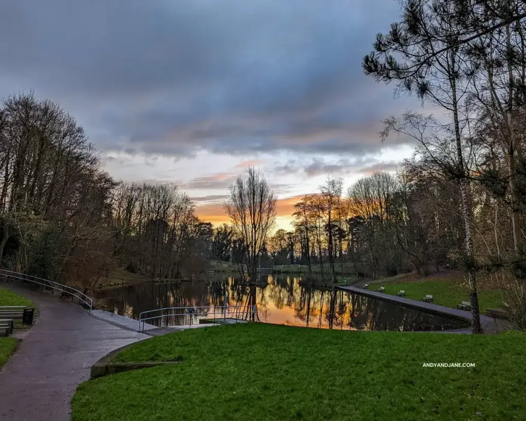 Duncan's Park at sunset.