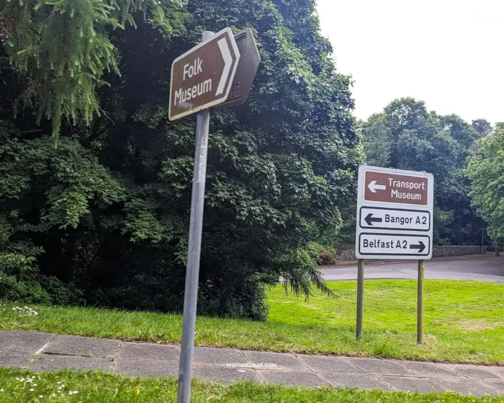 Signs on the way to the Ulster Folk Museum.