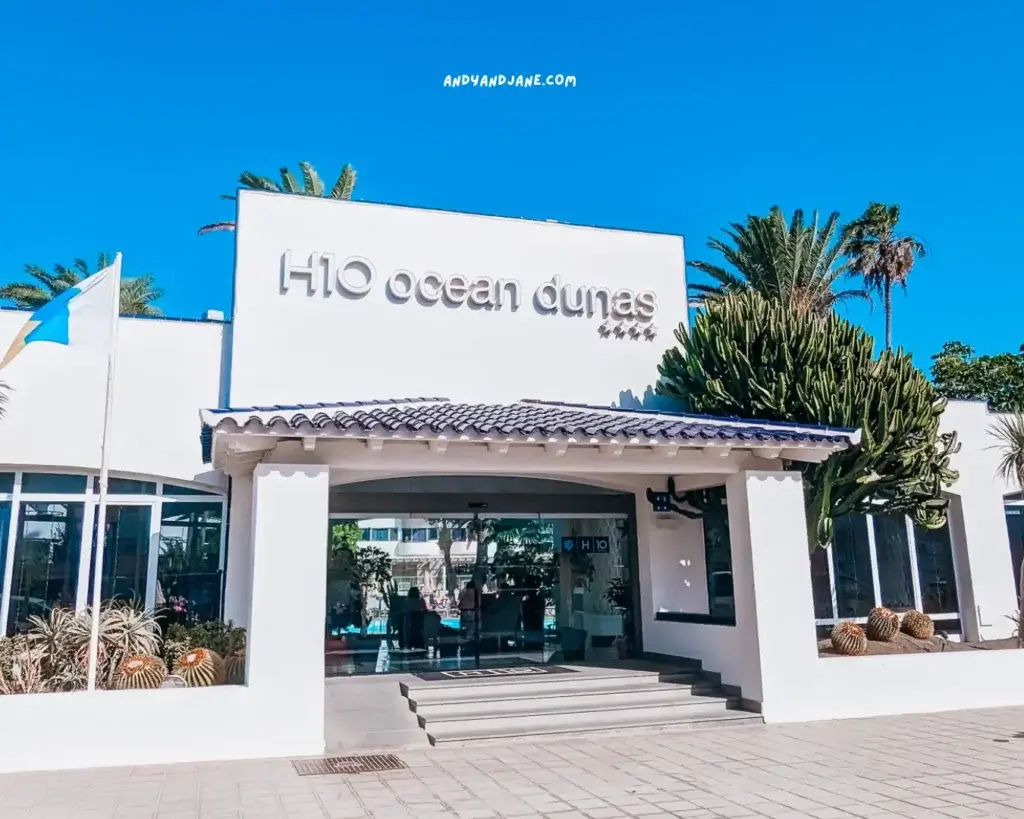 The front of the H10 Ocean Dunas Hotel in Corralejo.