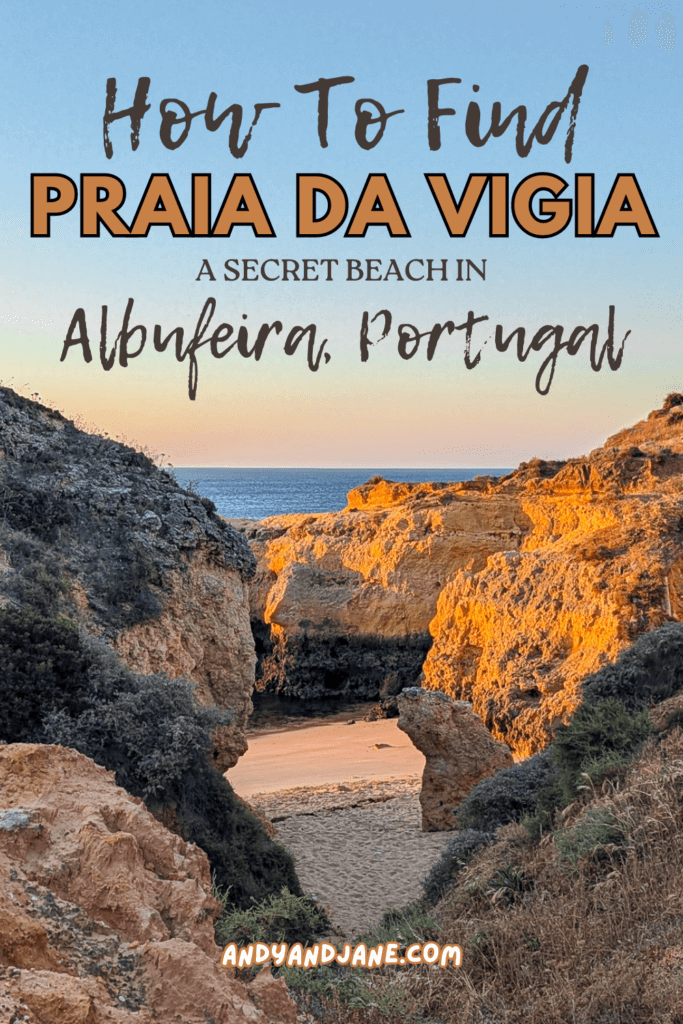 How To Find Praia Da Vigia, A Secret Beach In Albufeira, Portugal - Pinterest Pin